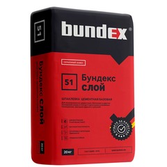 Шпаклевка цементная базовая Bundex Слой 20 кг