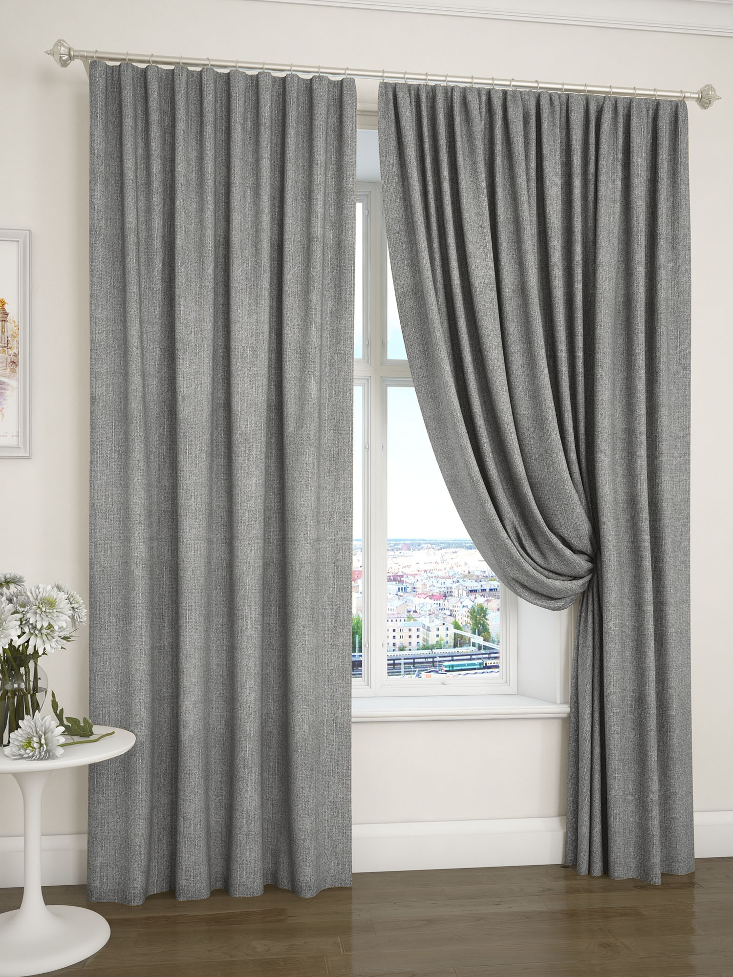 Штора портьерная Arco Doro 200х260 см блэкаут серая — купить в Москве ...