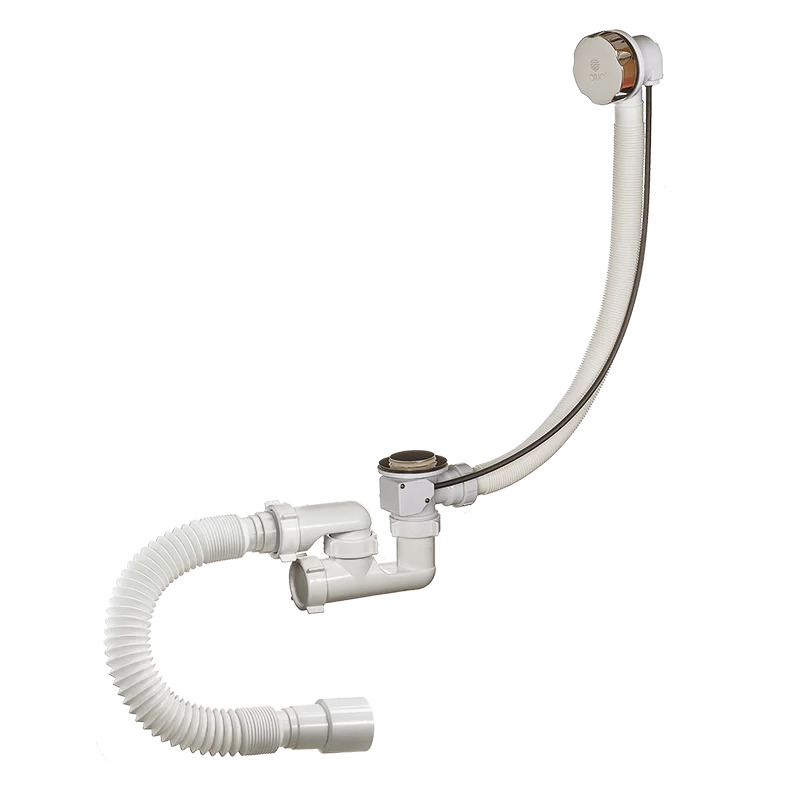 ОРИО сифон для ванны 1 1/2 х 40 полуавтомат, регулируемый с переливом и ...