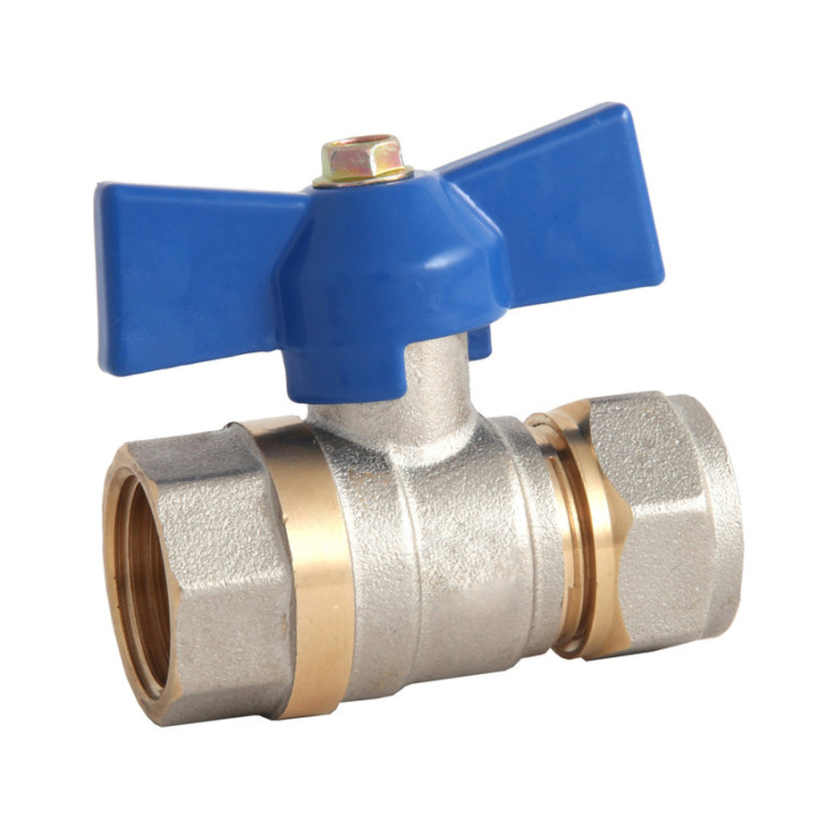 Кран шаровой для металлопластиковых труб 20 обж(ц) х 3/4 ВР(г) бабочка ...