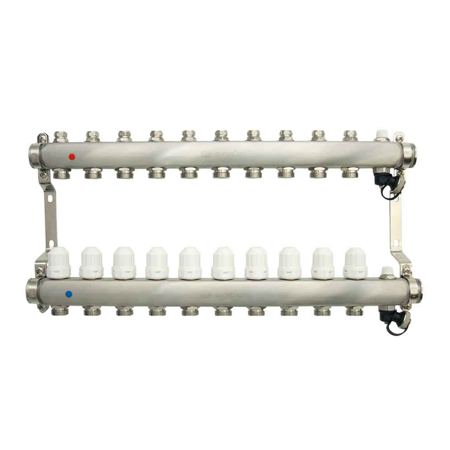 Коллекторная группа ONDO нерж сталь 10 вых. в сборе с термостатическими ...