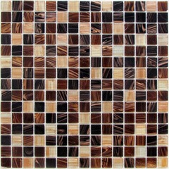 Мозаика из стекла и камня коричневая 327х327х4 мм
