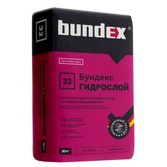 Штукатурка цементно-известковая влагостойкая с полимерными добавками Bundex Гидрослой 30 кг