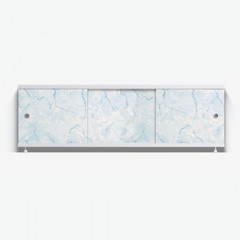 Экран под ванну пластиковый Alavann 170 см ПВХ панель с раздвижными дверцами голубой мрамор