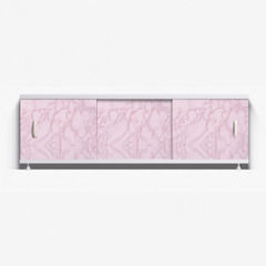 Экран под ванну пластиковый Alavann 150 см ПВХ панель с раздвижными дверцами светло-розовый мрамор