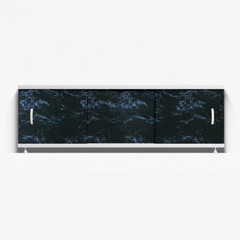Экран под ванну пластиковый Alavann 170 см ПВХ панель с раздвижными дверцами черный мрамор