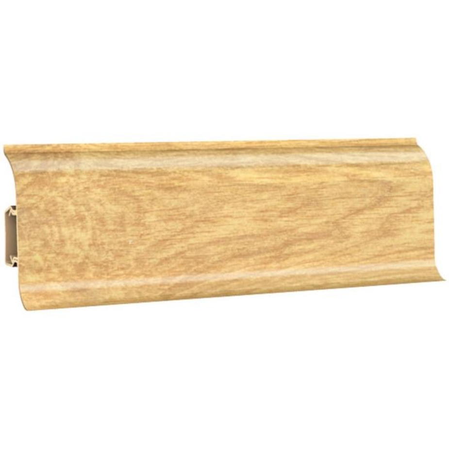 Плинтус ПВХ Decoplast 60 мм дуб натуральный 2500 мм S-профиль с кабель ...