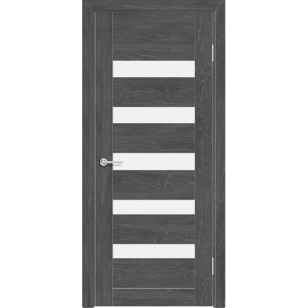 Дверное полотно МДФ ПВХ пленка Графит 550х1900 мм Матовое стекло белое ...