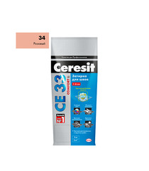 Затирка цементная Ceresit CE 33 34 розовая 2 кг