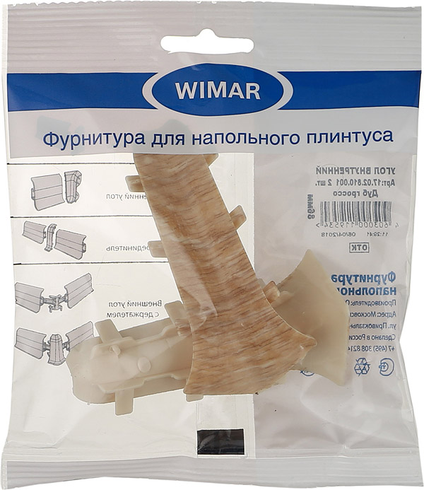 

Угол внутренний Wimar 86 мм дуб гроссо (2 шт.)