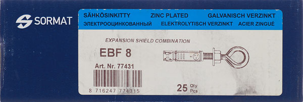 фото Анкер с петлей sormat pfg/ ebf для бетона 8x50 мм (25 шт.)