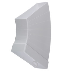 Колено горизонтальное разноугловое пластиковое для плоских воздуховодов 60х204 мм разноугловое