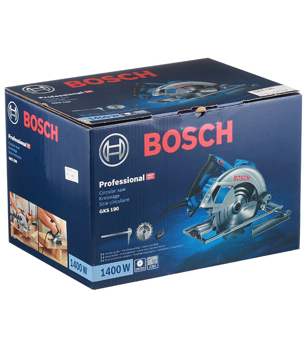 фото Пила дисковая электрическая bosch gks 190 (601623000) 1400 вт 190 мм