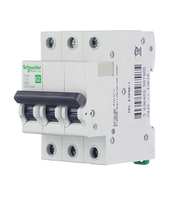 фото Автоматический выключатель schneider electric easy9 (ez9f34363) 3p 63а тип c 4,5 ка 400 в на din-рейку