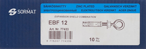 фото Анкер с петлей sormat pfg/ ebf для бетона 12x80 мм (10 шт.)