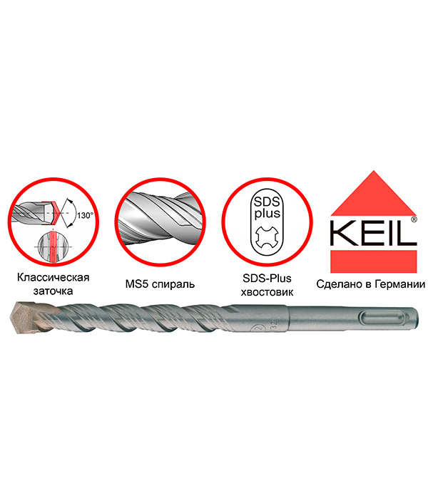 

Бур SDS-plus Keil 5х100х160 мм