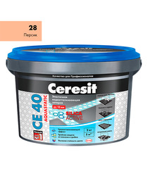 Затирка цементная Ceresit CE 40 aquastatic 28 персик 2 кг