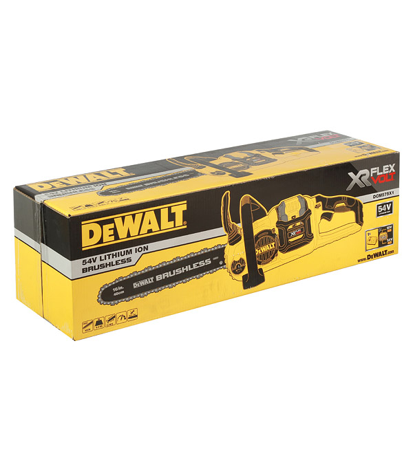 фото Пила цепная аккумуляторная dewalt dcm575x1-qw 16" шаг 3/8" паз 1,1 мм 56 звеньев li-ion 54в 3ач