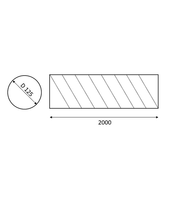 фото Воздуховод круглый стальной оцинкованный d125х2000 мм