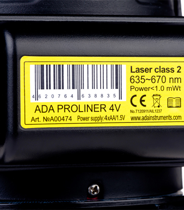 фото Уровень лазерный ada proliner 4v (а00474)