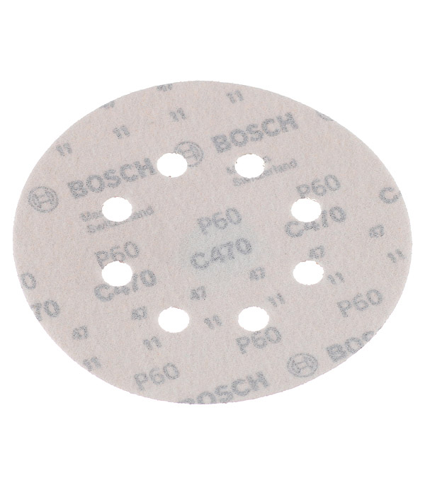 

Диск шлифовальный Bosch d125 мм P60 на липучку перфорированный (5 шт.)