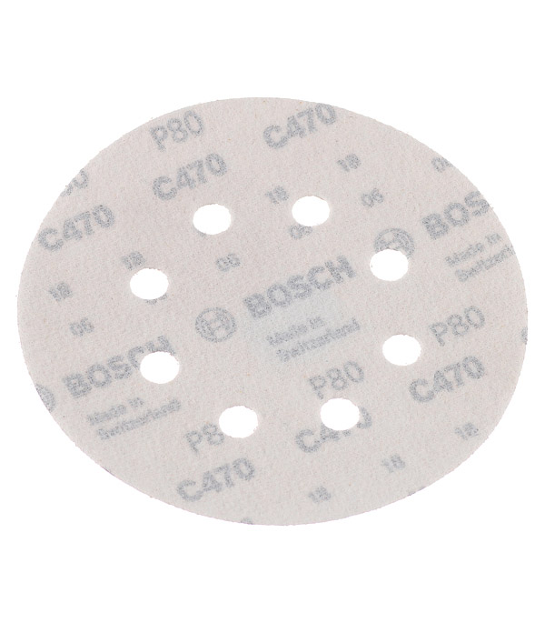 

Диск шлифовальный Bosch d125 мм P80 на липучку перфорированный (5 шт.)