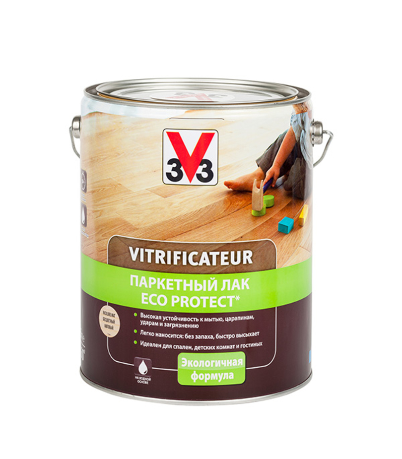 Фото «Лак акриловый паркетный V33 Eco Protect бесцветный 5 л матовая» в г. Санкт-Петербурге