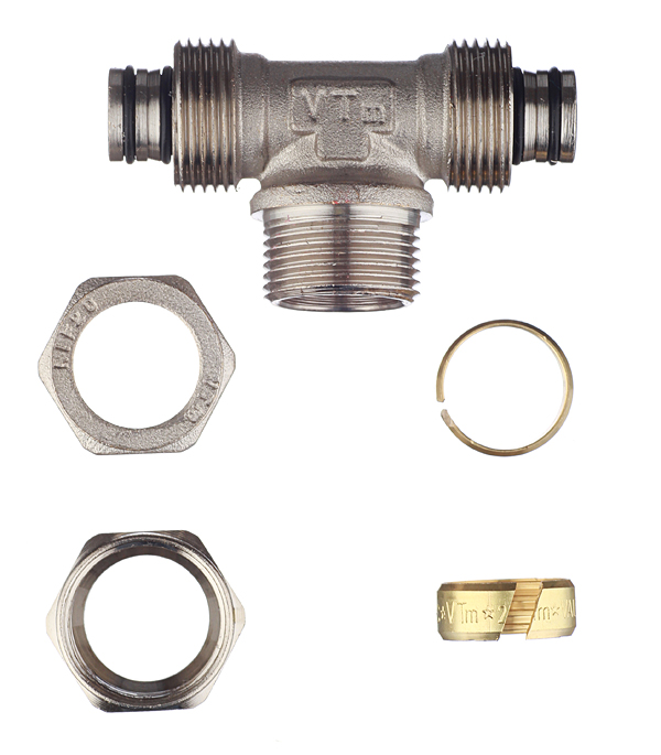 фото Тройник valtec 20 обж(ц) х 3/4" нар(ш) х 20 обж(ц)