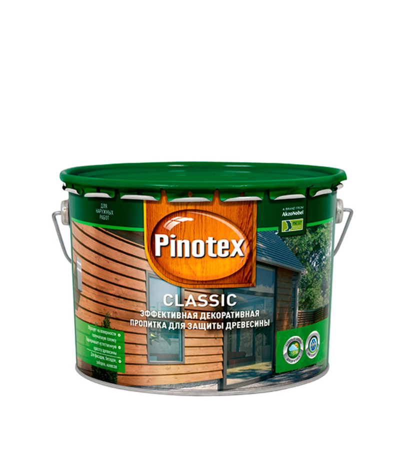 Декоративно-защитная пропитка для древесины Pinotex Classic орегон 10 л ...