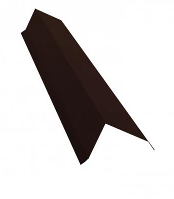 Планка торцевая PE 100х80 мм 2 м темно-коричневая RR 32 от Петрович