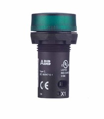 Лампа сигнальная ABB 230BCL-523G (1SFA619403R5232) 220 В 1 А тип AC на дверцу щита зеленая