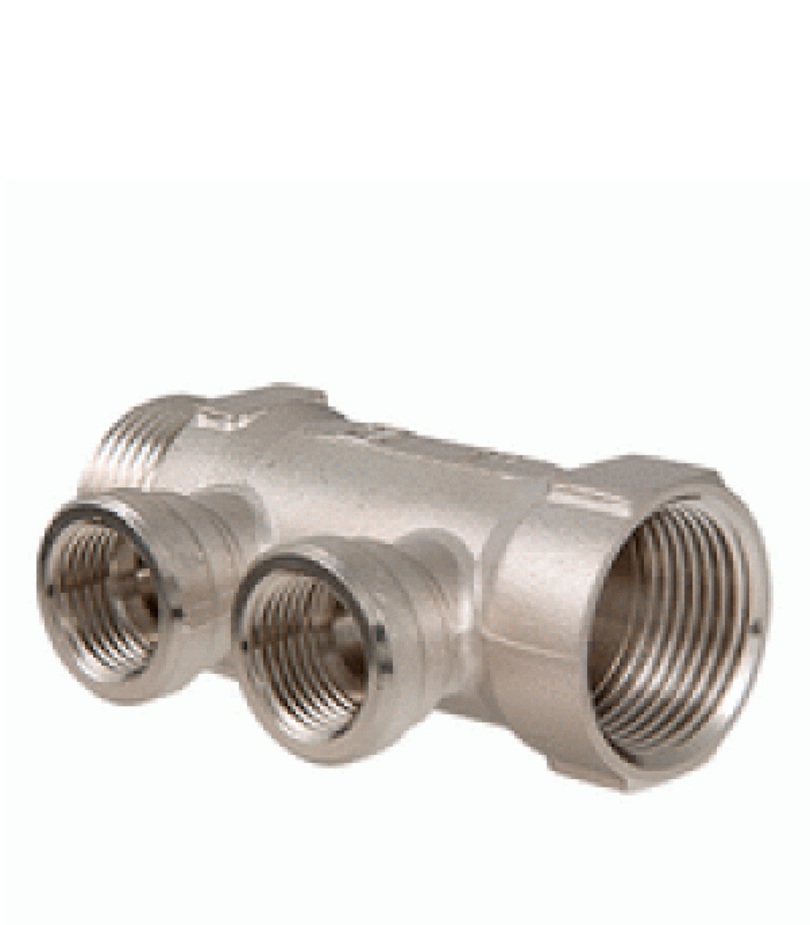 Коллектор VALTEC (VTc.550.N.0602) 1 ВР(г) х 2 выхода 1/2 ВР(г) х 1 НР(ш ...