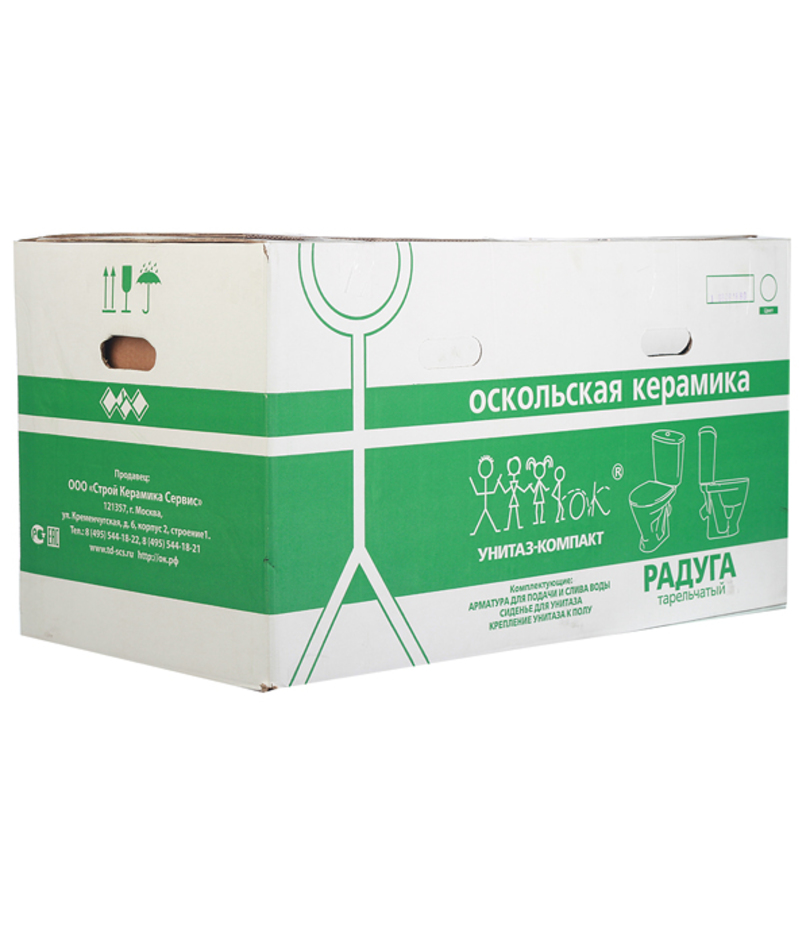 Унитаз-компакт ОСКОЛЬСКАЯ КЕРАМИКА Радуга с косым выпуском с сиденьем ...