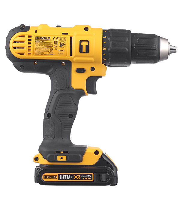 фото Дрель-шуруповерт аккумуляторная ударная dewalt dcd776s2 18в 2х1,5ач li-ion