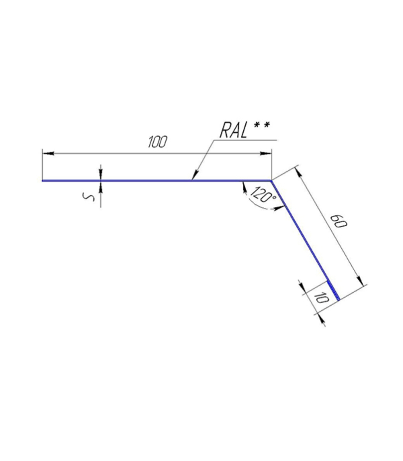 Торцевая планка для кровли чертеж