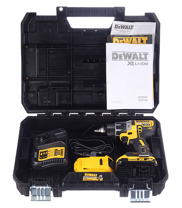 Дрель-шуруповерт аккумуляторная DeWalt DCD791D2 18В 2х2Ач Li-Ion