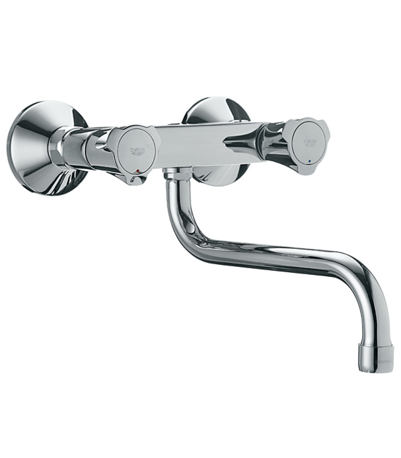 Смеситель настенный. Смеситель Grohe Costa 31187001. Смеситель для кухни Grohe Costa l 31187001. Смеситель Grohe Costa l 31187 001 настенный для кухни. Смеситель Грое Коста с длинным изливом.