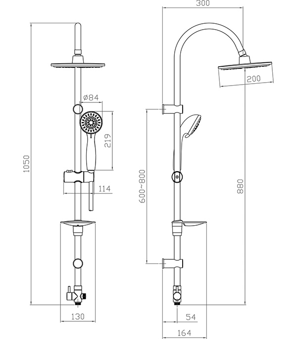 Душевая система LEMARK LM8801C с верхним душем и ручной лейкой D85мм 5F без смесителя от Петрович