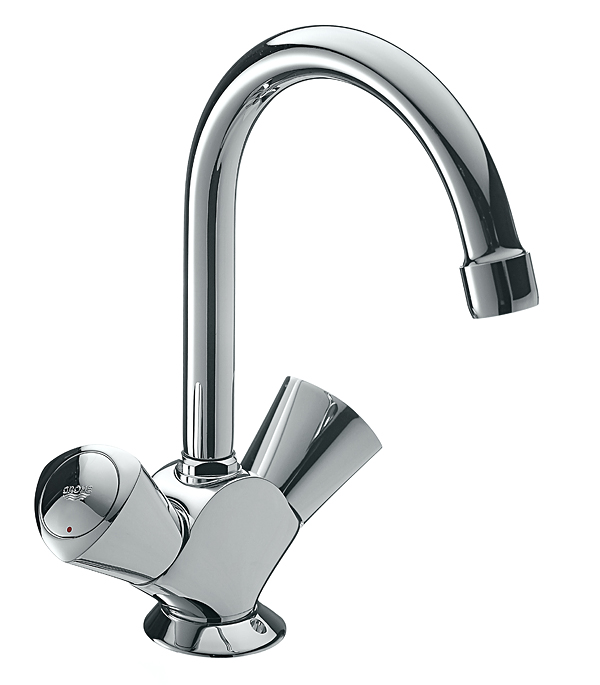 Смесители plus. Grohe Costa 21338001. Смеситель для умывальника с высоким изливом поворотный никель. Высокие поворотные смесители для раковины с поворотным изливом.