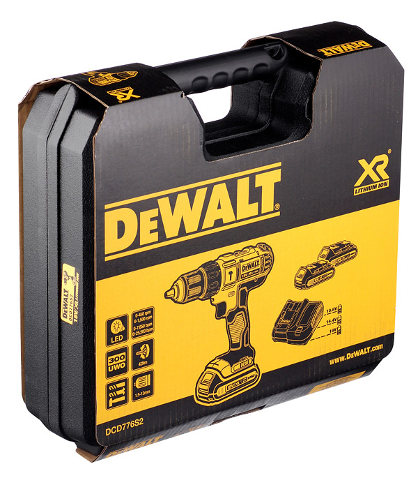 Дрель-шуруповерт аккумуляторная ударная DeWalt DCD776S2 18В 2х1,5Ач Li-Ion