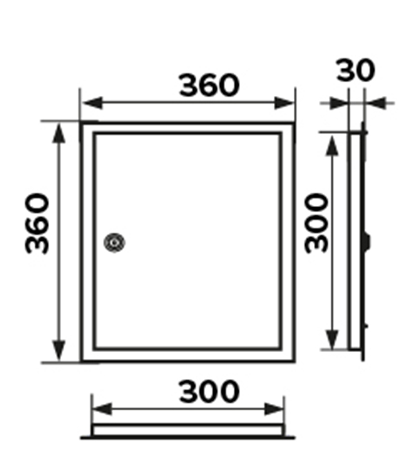фото Люк ревизионный 300х300 мм с замком стальной