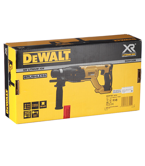 фото Перфоратор аккумуляторный dewalt dch133n 2,6 дж 18в li-ion sds-plus без акб и зу