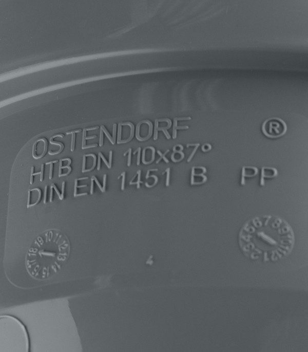фото Отвод ostendorf d110 мм 87° пластиковый для внутренней канализации