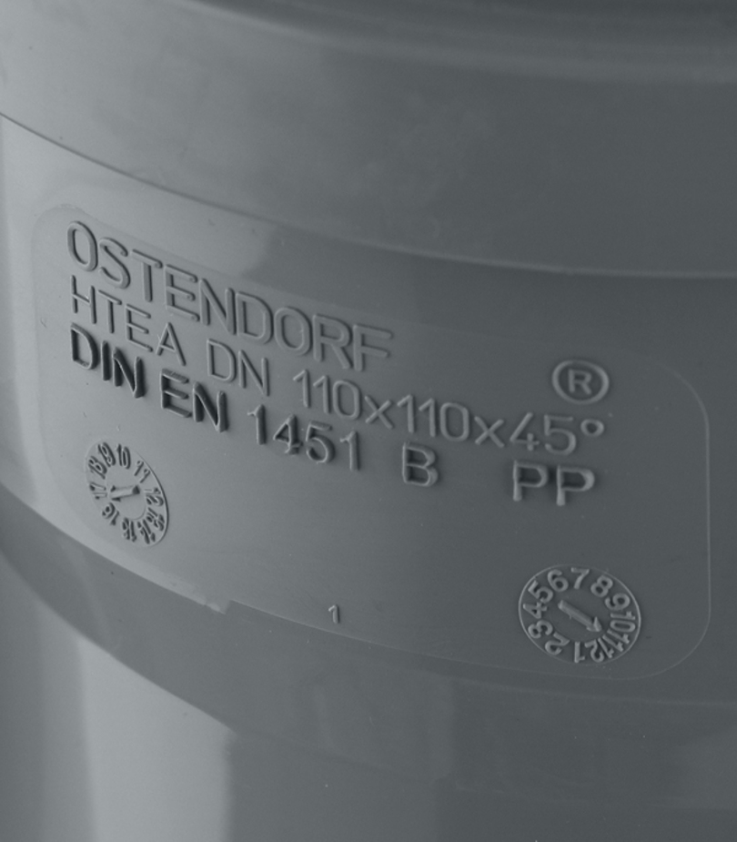 Тройник Ostendorf d110 мм 45° пластиковый для внутренней канализации ...