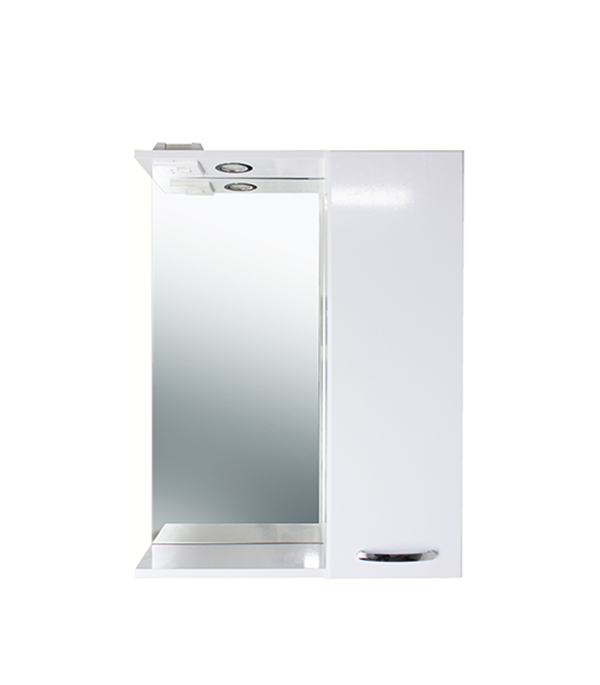 фото Зеркальный шкаф sanita лагуна 600 мм с подсветкой белый