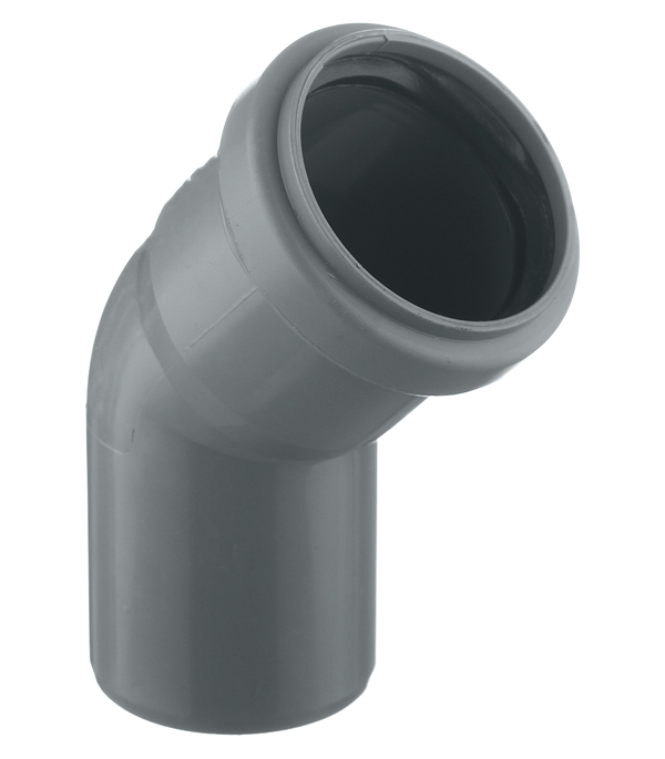 Отвод Pro Aqua Comfort d50 мм 45° пластиковый для внутренней канализации