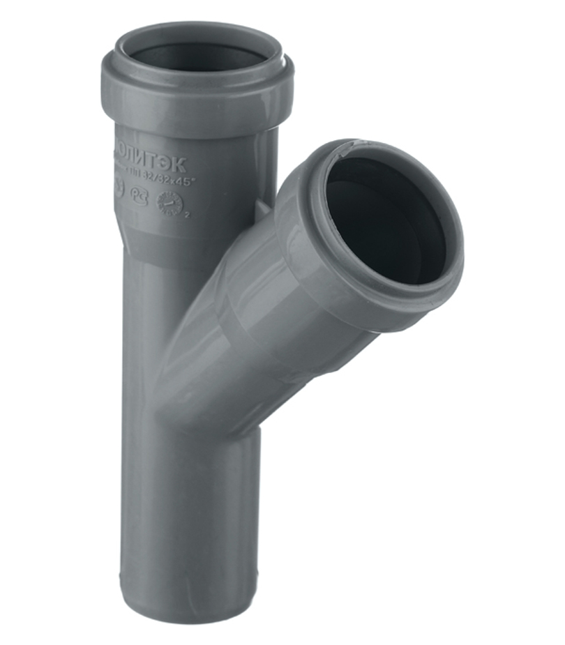 Тройник Pro Aqua Comfort d32 мм 45° пластиковый для внутренней ...
