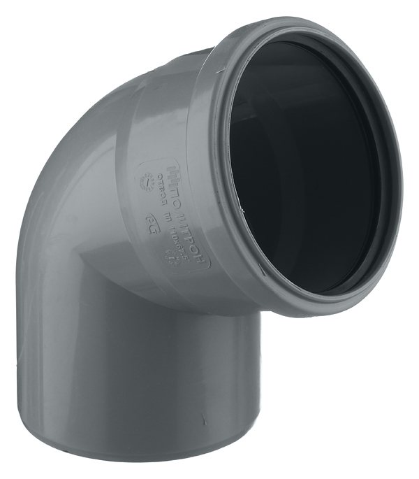 Отвод Pro Aqua Comfort d110 мм 67° пластиковый для внутренней канализации