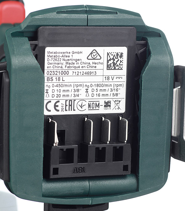 Дрель-шуруповерт аккумуляторная Metabo BS 18 L (602321500) 18В 2х2Ач Li-Ion