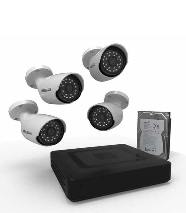 Комплект видеонаблюдения Proconnect стандарта AHD-M 4 камеры с жестким диском